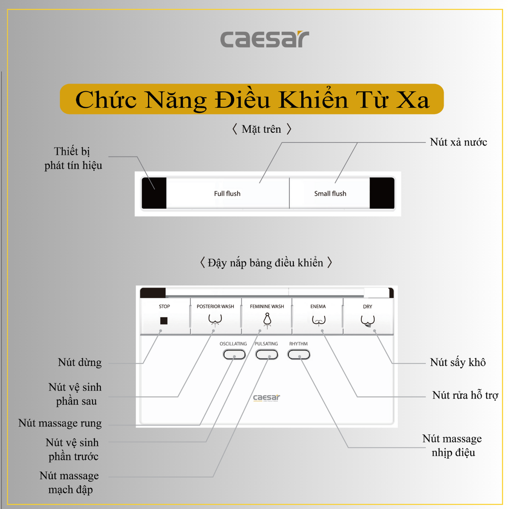 Bàn cầu điện tử CAESAR CA1380H