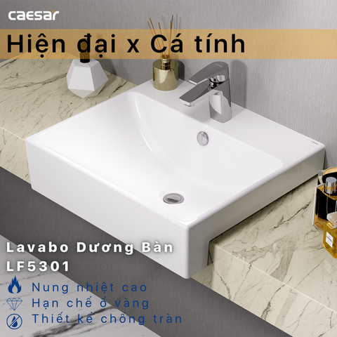 Chậu rửa bán âm bàn CAESAR LF5301