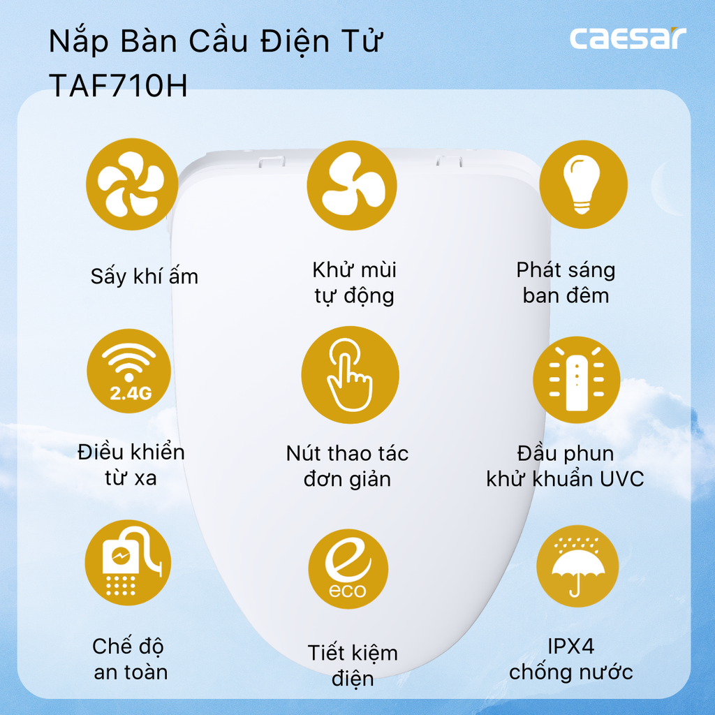 Nắp bàn cầu CAESAR TAF710H