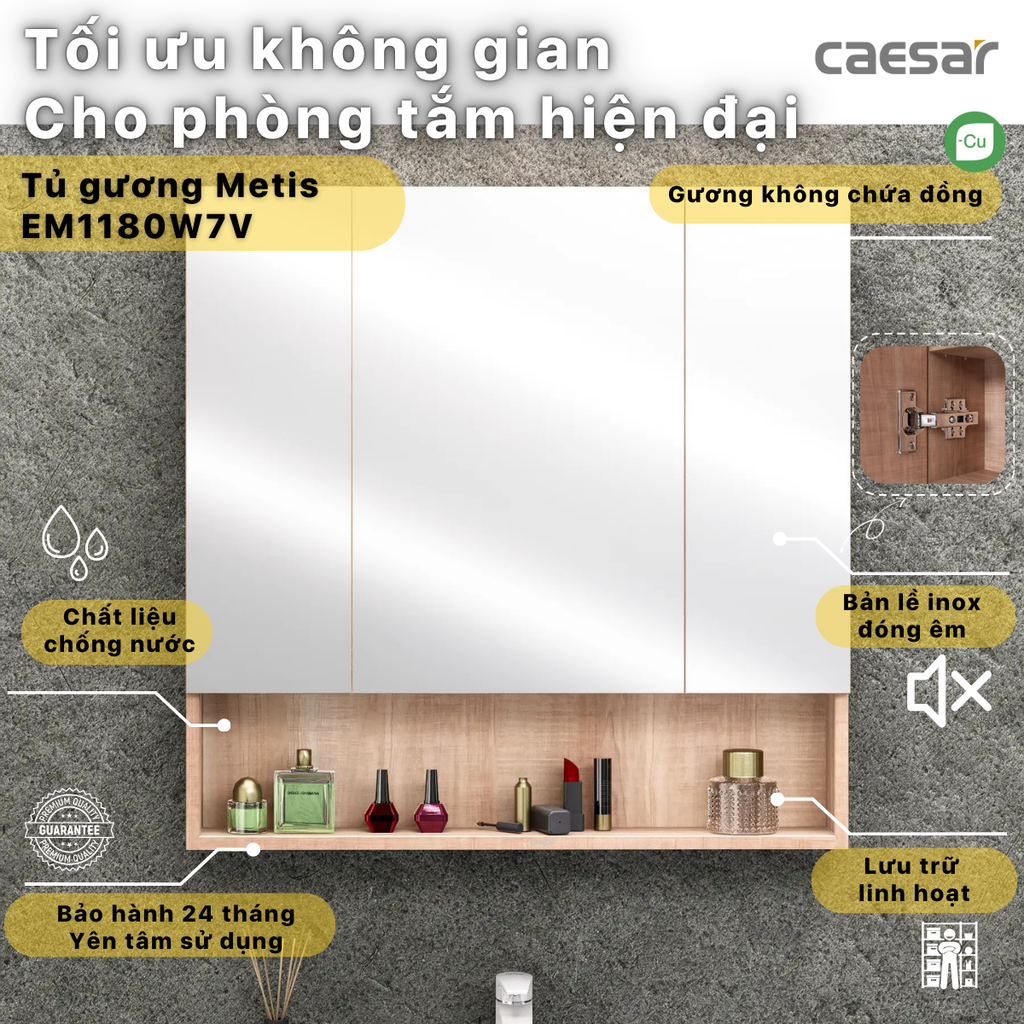 Tủ gương CAESAR EM1180W7V