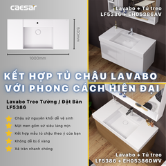 Bộ tủ chậu CAESAR LF5386+EH05386DWV