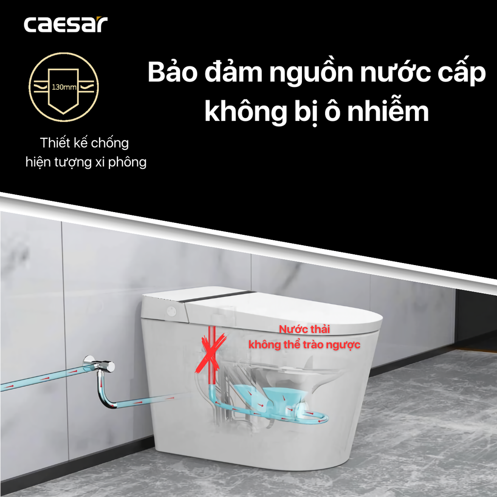 Bàn cầu điện tử CAESAR CA1389H