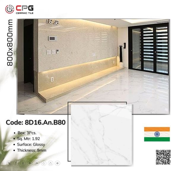 Gạch 80x80 Nhập Khẩu Ấn Độ 8D16