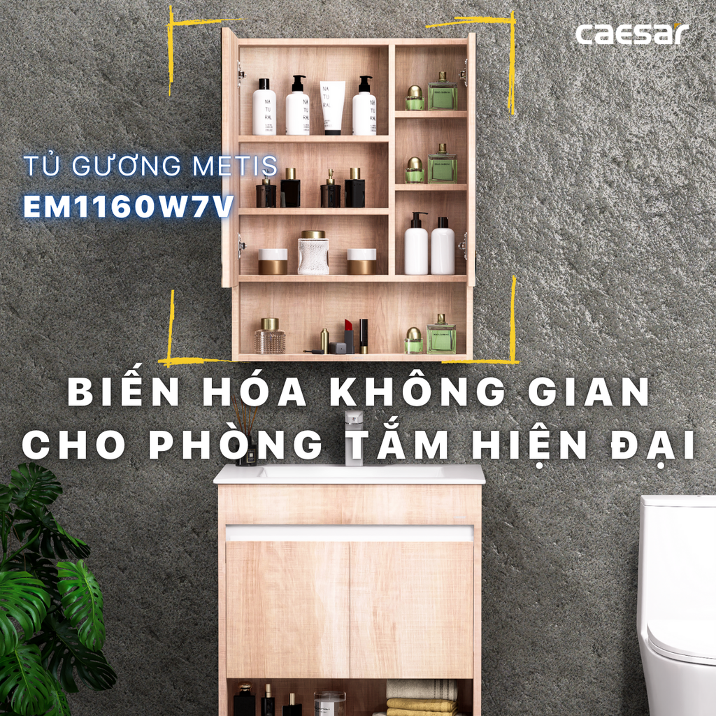 Tủ gương CAESAR EM1160W7V