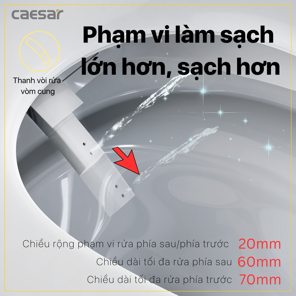 Bàn cầu điện tử CAESAR CA1389H