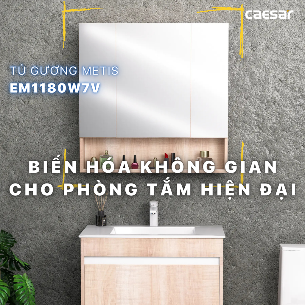 Tủ gương CAESAR EM1180W7V