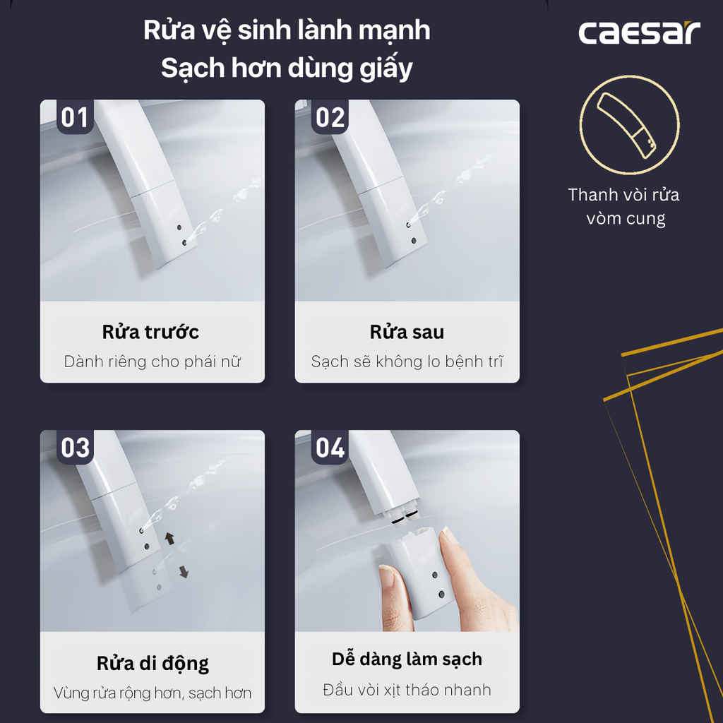 Bàn cầu điện tử CAESAR CA1389H