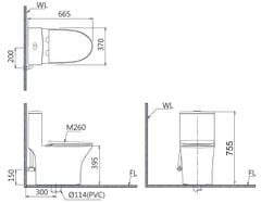 Bàn cầu một khối CAESAR C1391