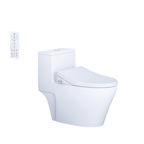 Bàn cầu một khối + Nắp rửa điện tử CAESAR C1356F+TAF512H