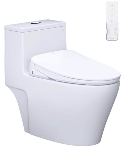 Bàn cầu một khối + Nắp rửa điện tử CAESAR C1356F+TAF710H