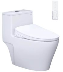Bàn cầu một khối + Nắp rửa điện tử CAESAR C1356F+TAF710H