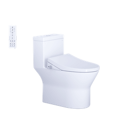 Bàn cầu một khối + Nắp rửa điện tử CAESAR C1374F+TAF512H