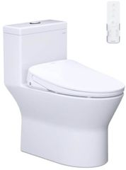 Bàn cầu một khối + Nắp rửa điện tử CAESAR C1374F+TAF710H