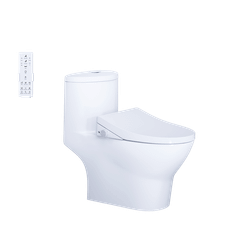 Bàn cầu một khối + Nắp rửa điện tử CAESAR C1375F+TAF512H