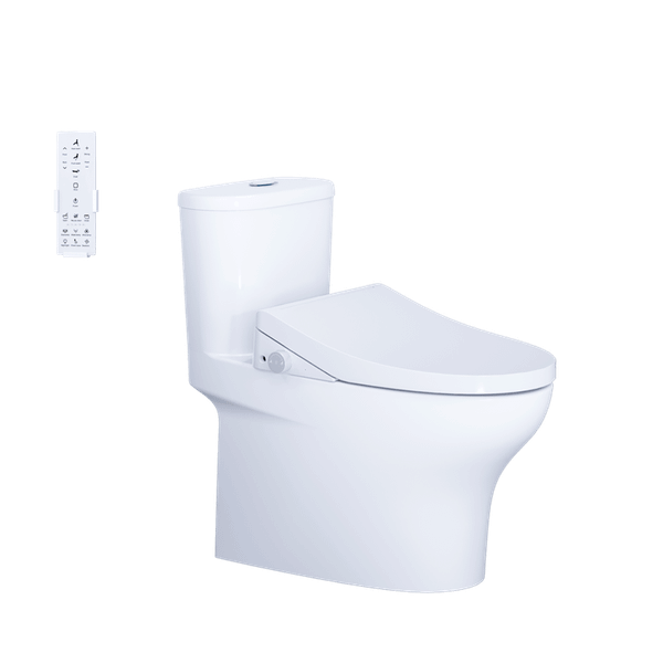 Bàn cầu một khối + Nắp rửa điện tử CAESAR C1394F+TAF512H