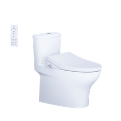 Bàn cầu một khối + Nắp rửa điện tử CAESAR C1394F+TAF512H
