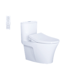 Bàn cầu một khối + Nắp rửa điện tử CAESAR C1395F+TAF512H