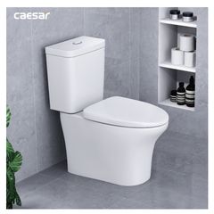 Bàn cầu hai khối + Nắp rửa điện tử CAESAR CD1341+TAF710H