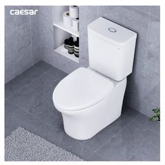 Bàn cầu hai khối + Nắp rửa điện tử CAESAR CD1341+TAF710H