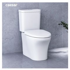 Bàn cầu hai khối + Nắp rửa điện tử CAESAR CD1341+TAF710H