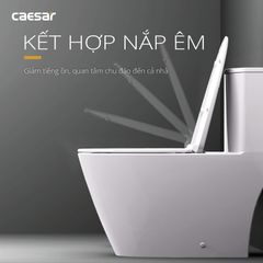 Bàn cầu một khối + Nắp rửa điện tử CAESAR C1363F+TAF512H