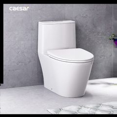 Bàn cầu một khối + Nắp rửa điện tử CAESAR C1363F+TAF512H