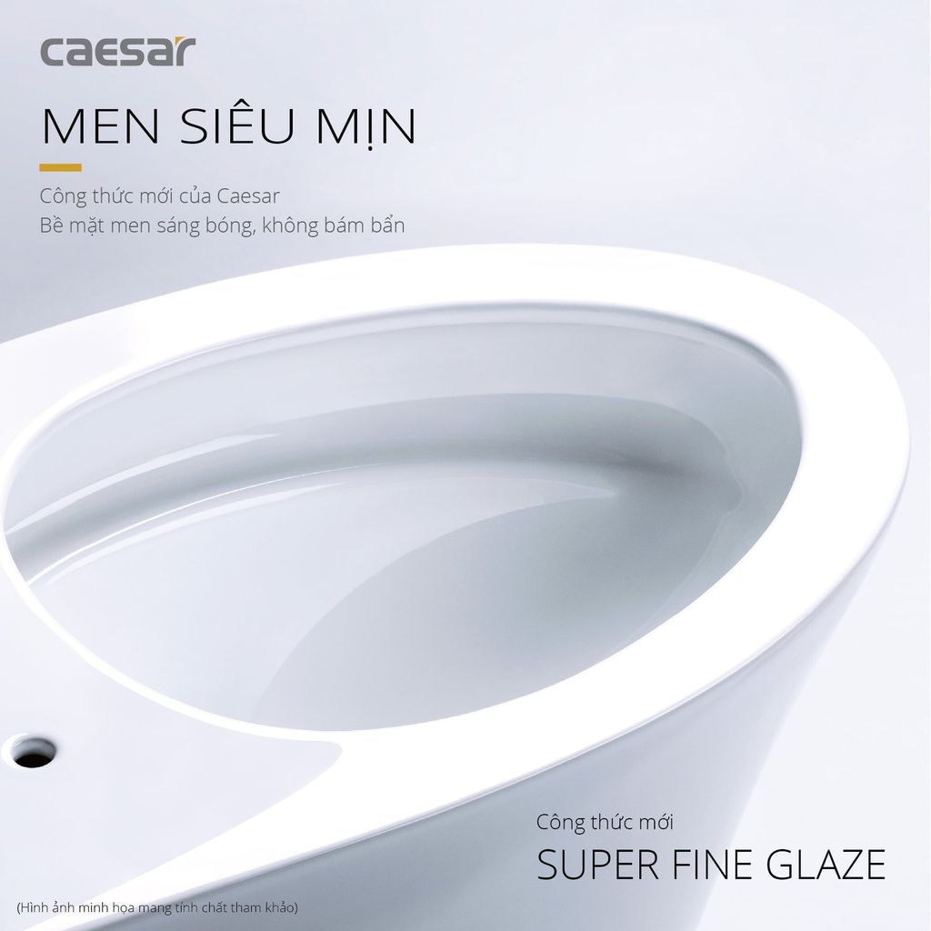 Bàn cầu một khối + Nắp rửa điện tử CAESAR C1375F+TAF512H