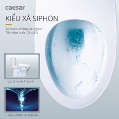 Bàn cầu một khối + Nắp rửa điện tử CAESAR C1394F+TAF512H