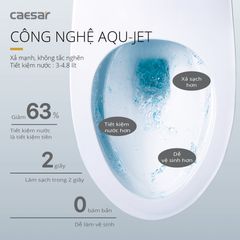 Bàn cầu một khối + Nắp rửa điện tử CAESAR C1395F+TAF710H