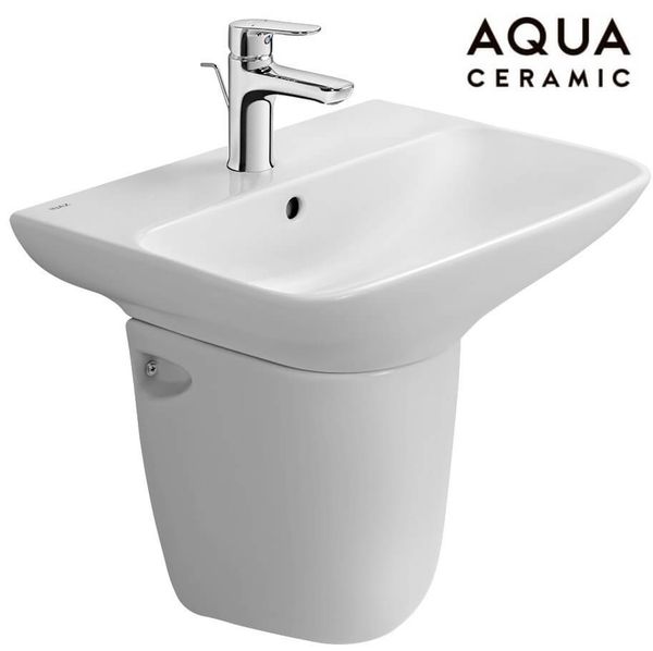 Chậu rửa treo tường INAX AL-289VFC+Chân chậu ngắn INAX L-288VC