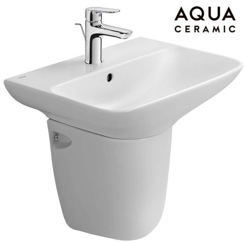 Chậu rửa treo tường INAX AL-289VFC+Chân chậu ngắn INAX L-288VC