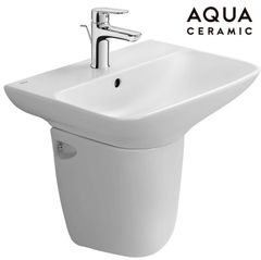Chậu rửa treo tường INAX AL-289VFC+Chân chậu ngắn INAX L-288VC