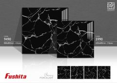 Gạch 60x60 Tasa 5990 Đen chớp trắng