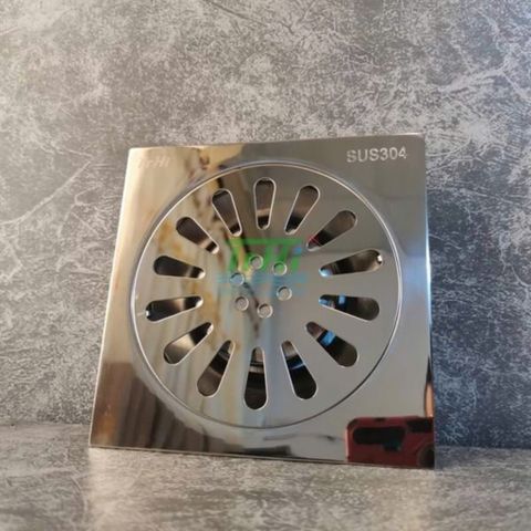 Phễu thoát sàn KENDURA 15x15 D90 304 inox 304 bóng