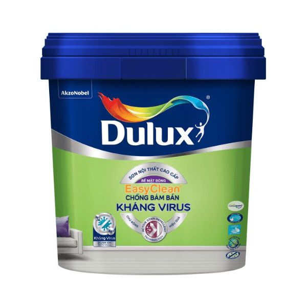 Sơn nội thất Dulux Easyclean Chống bám bẩn kháng Virus E017B Bóng/E016M Mờ