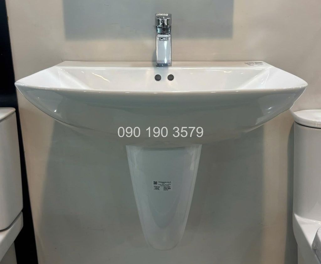 Chậu rửa treo tường CAESAR L2365+Chân chậu ngắn CAESAR P2443