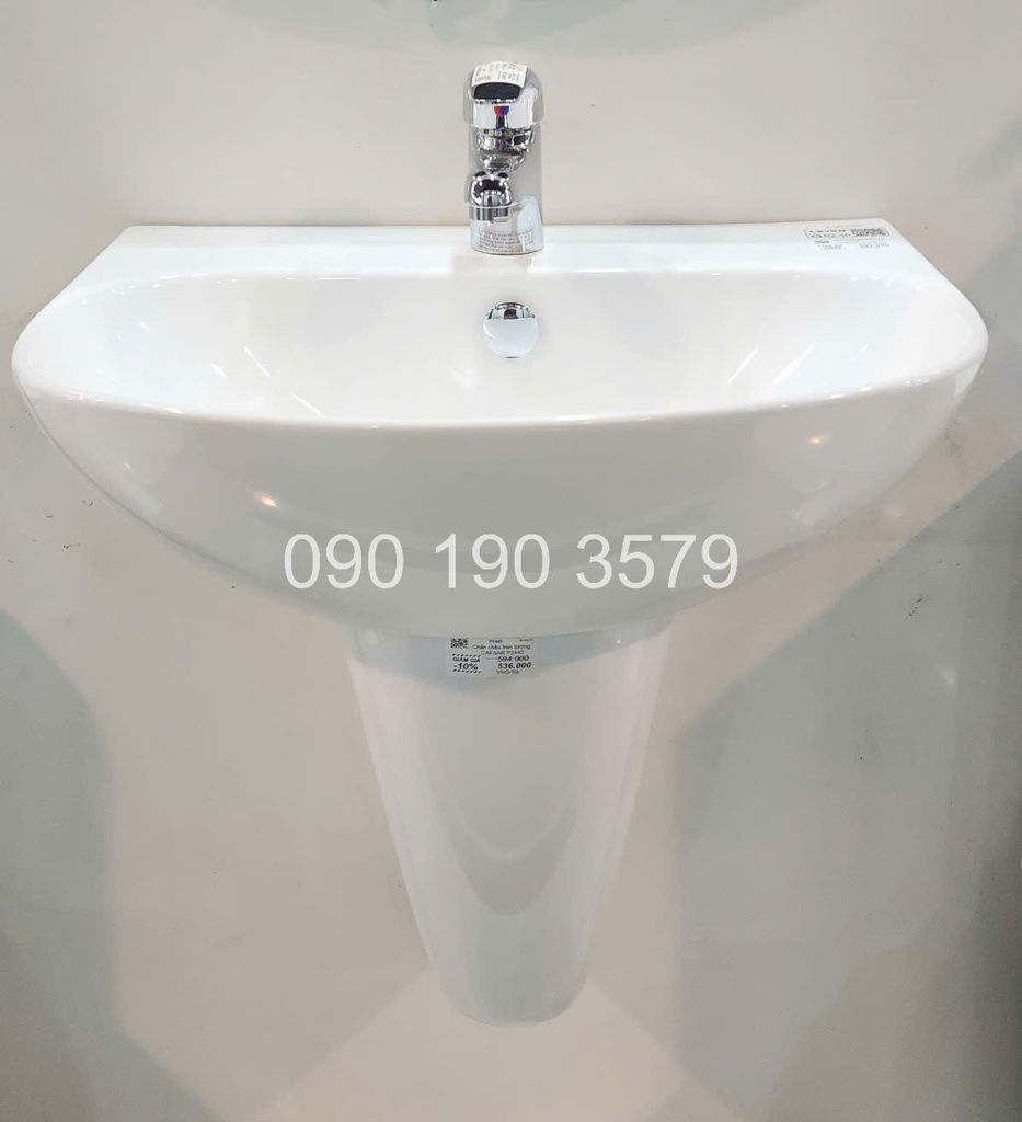 Chậu rửa treo tường CAESAR L2150S+Chân chậu ngắn CAESAR P2443