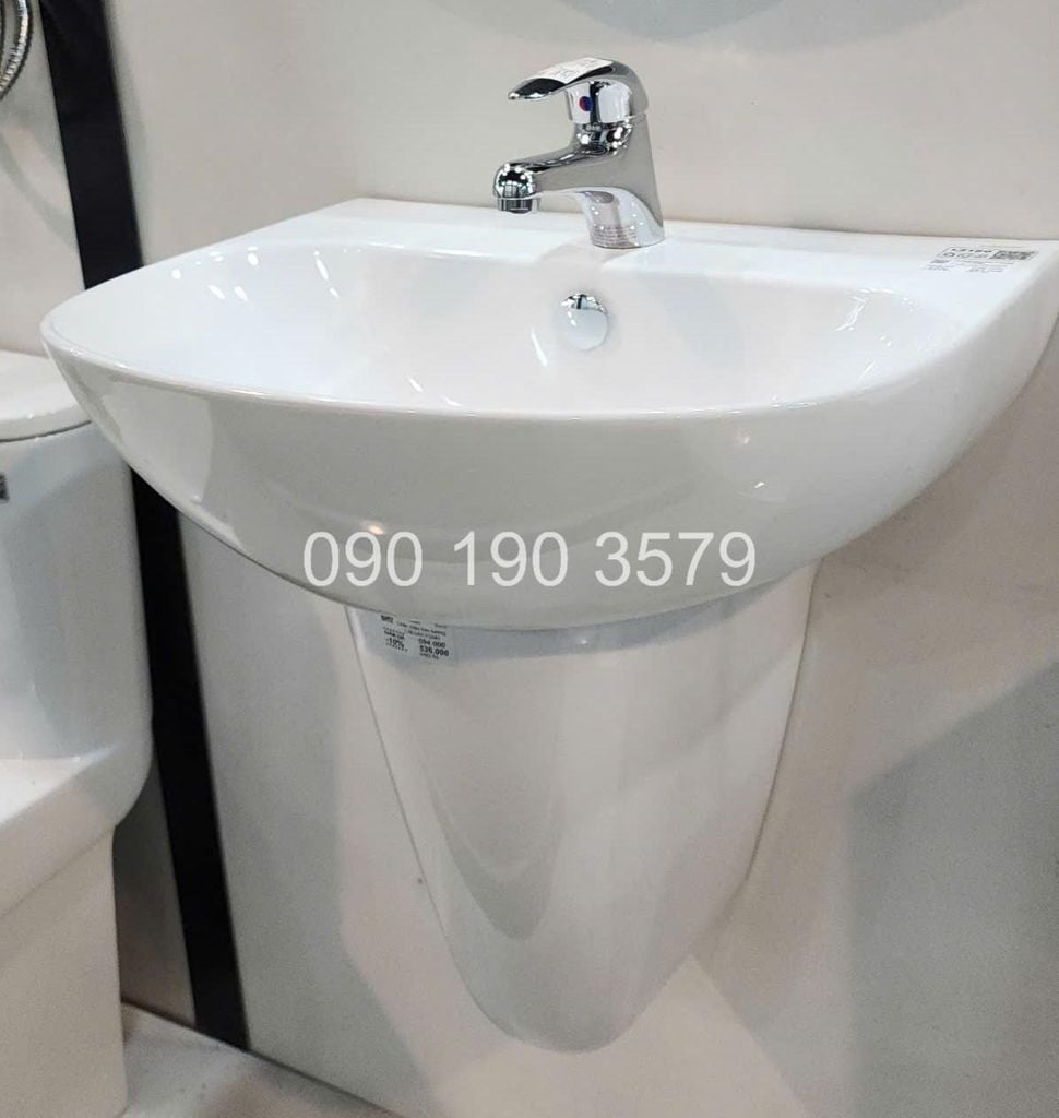Chậu rửa treo tường CAESAR L2150S+Chân chậu ngắn CAESAR P2443