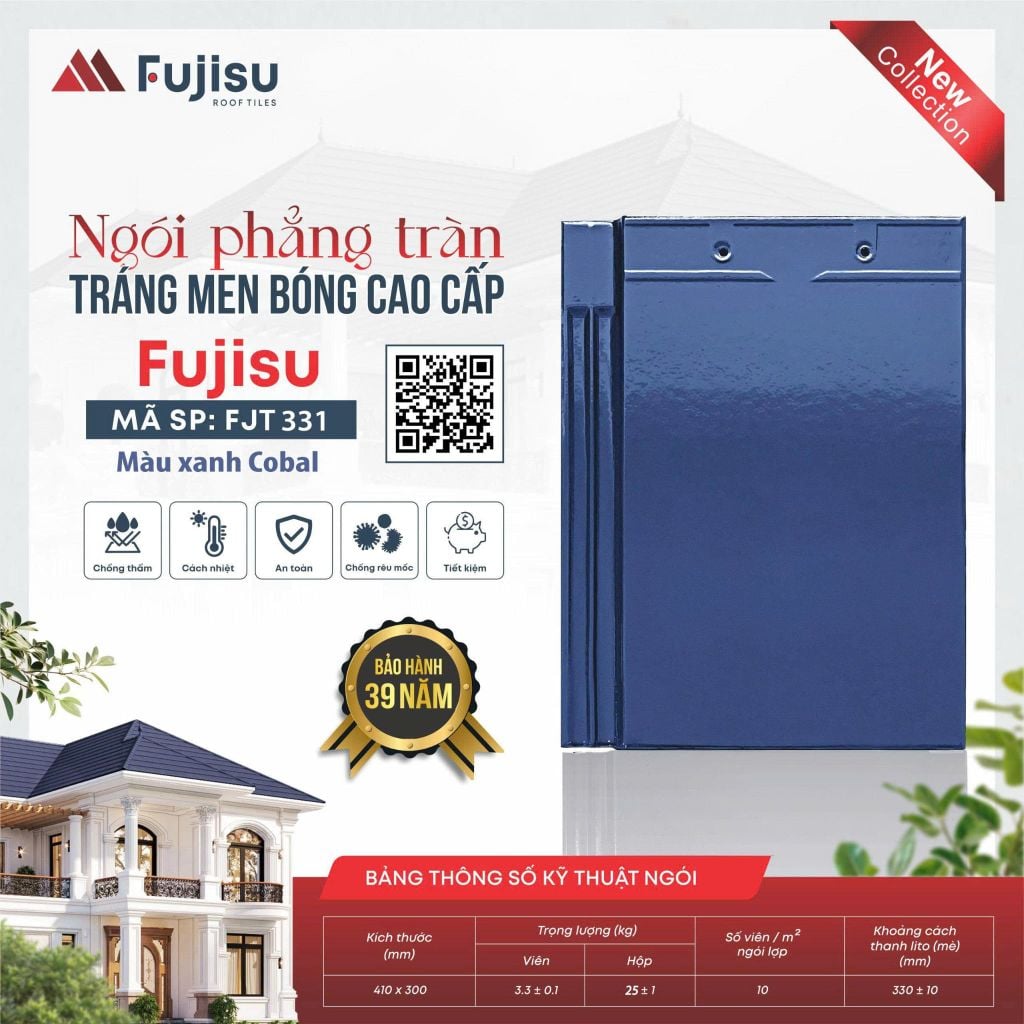 Ngói phẳng tráng men VNHOME FUJISU
