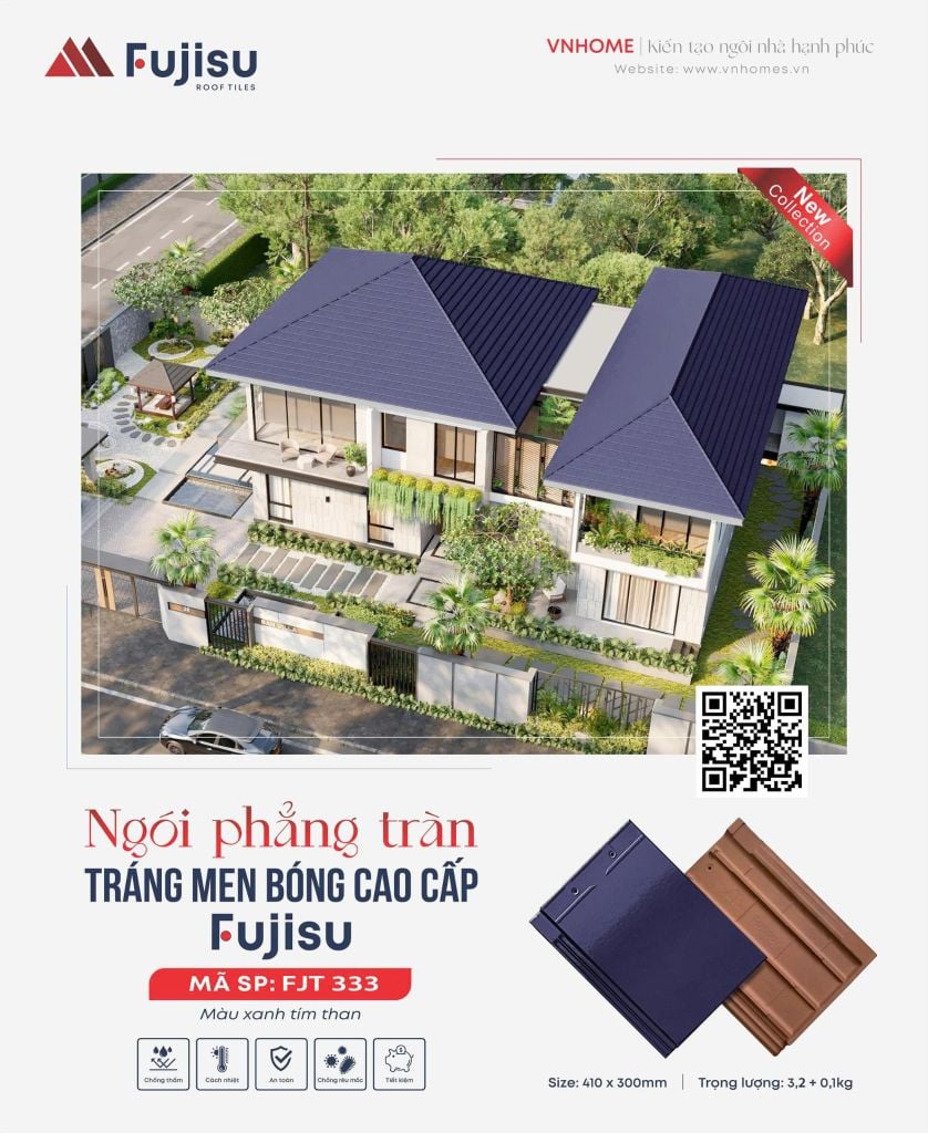 Ngói phẳng tráng men VNHOME FUJISU
