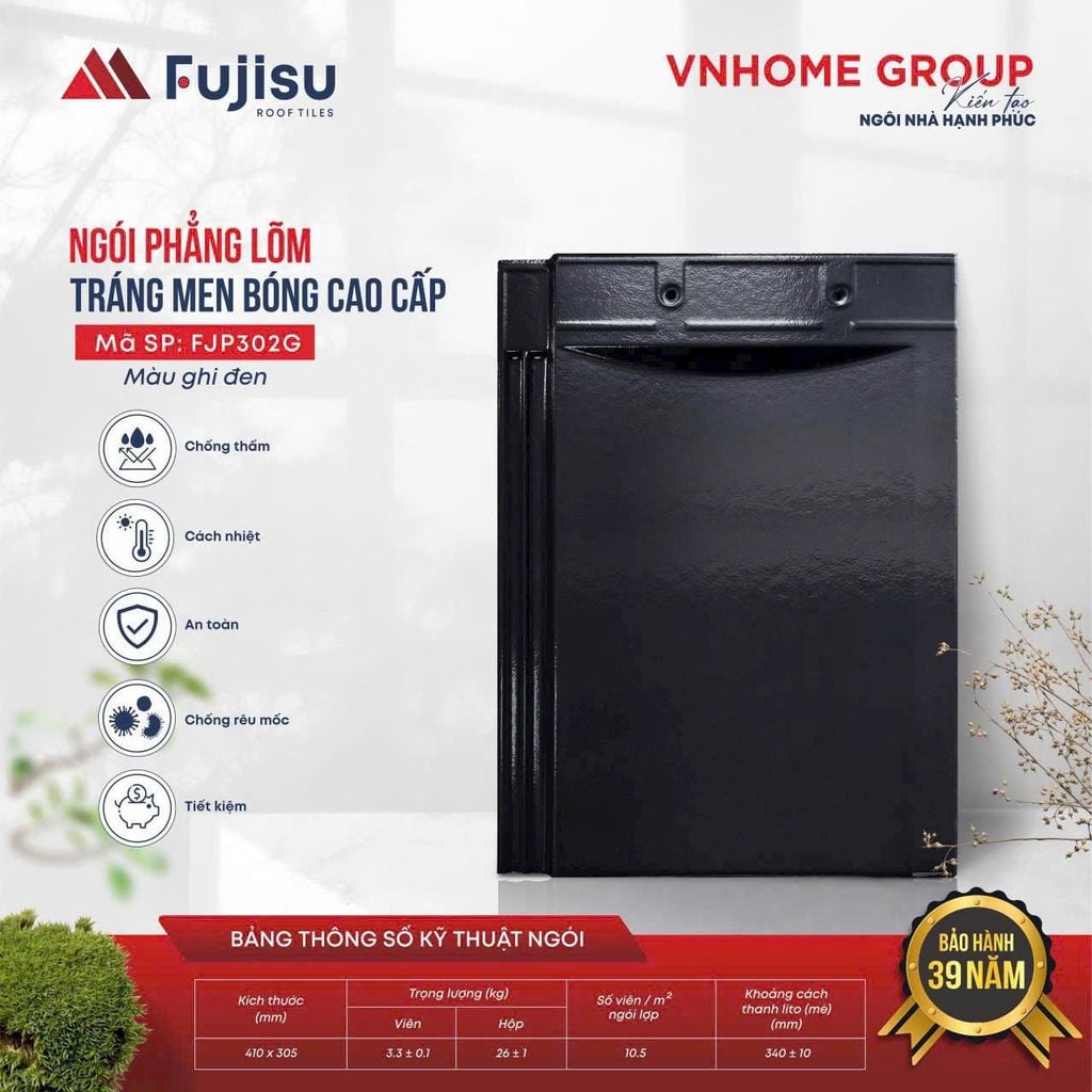 Ngói phẳng tráng men VNHOME FUJISU