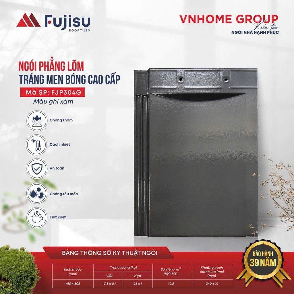 Ngói phẳng tráng men VNHOME FUJISU