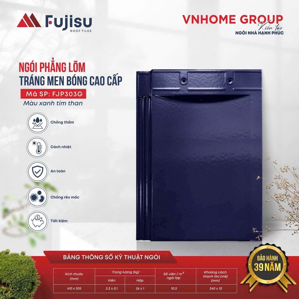 Ngói phẳng tráng men VNHOME FUJISU