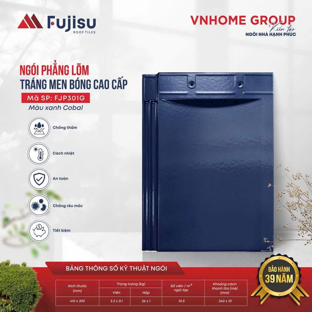 Ngói phẳng tráng men VNHOME FUJISU