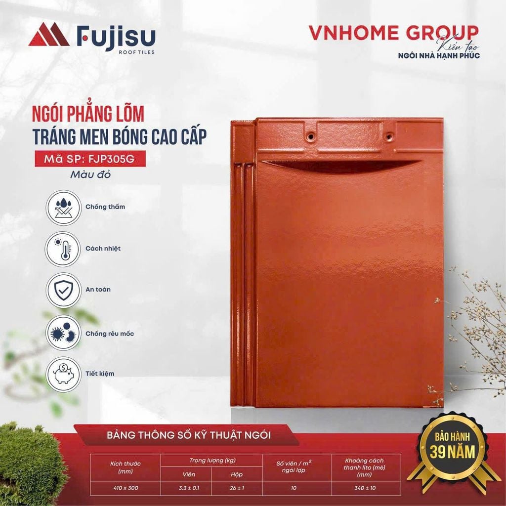 Ngói phẳng tráng men VNHOME FUJISU