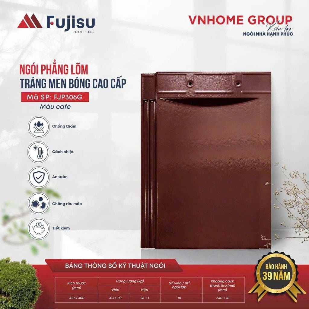 Ngói phẳng tráng men VNHOME FUJISU