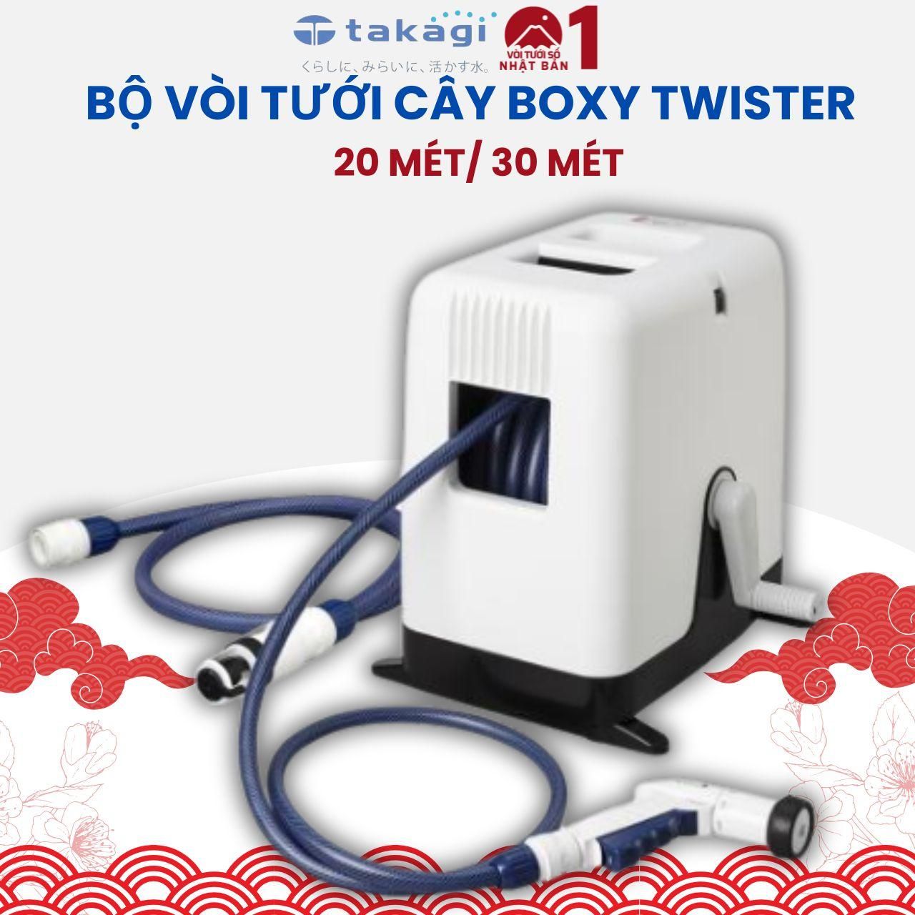 Bộ Vòi Tưới Cây 20-30 Mét Takagi Nhật Bản Boxy Twister RC220TNB/ RC330TNB