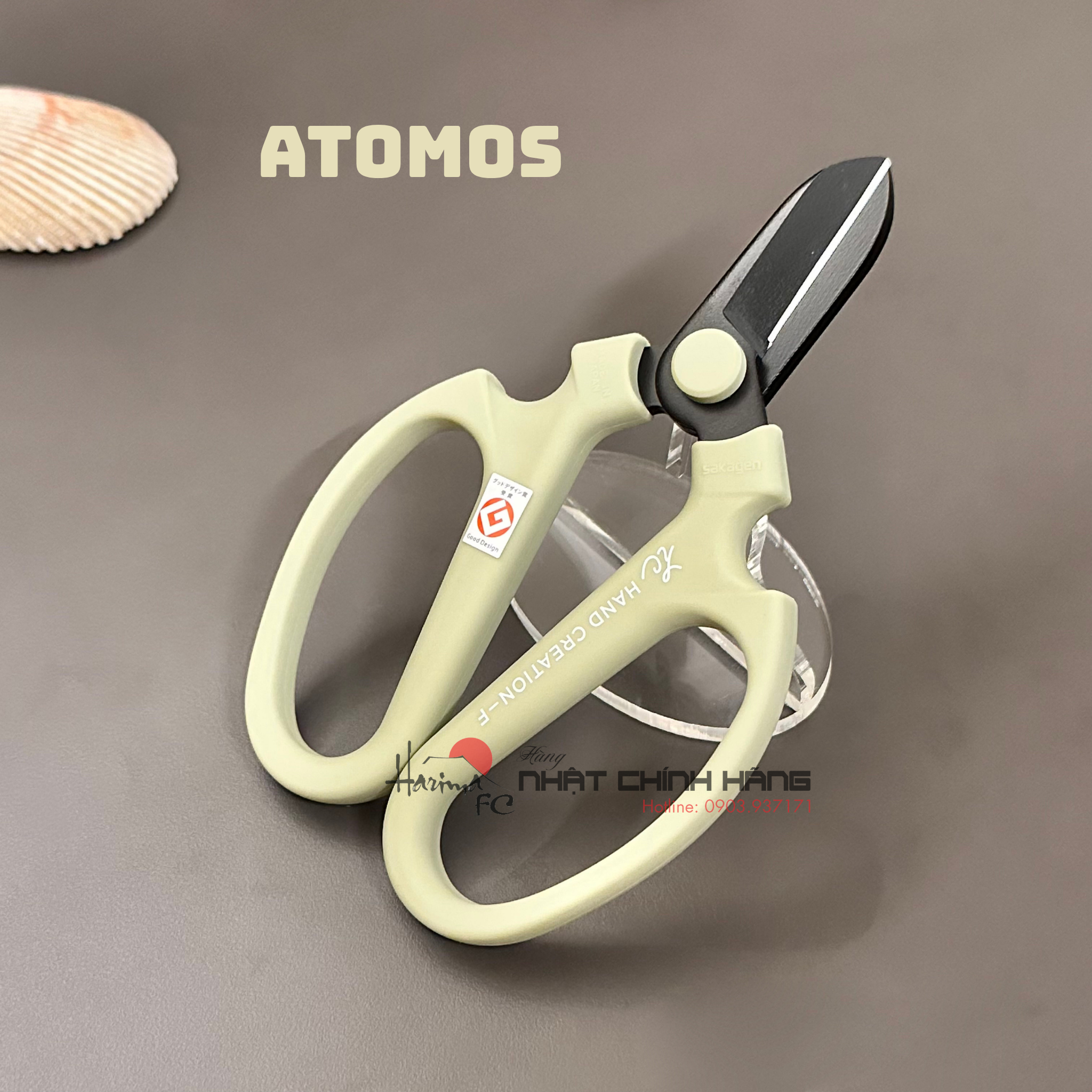 Kéo Cắm Hoa Sakagen Hand Creation F-170 Lưỡi Đen - Màu Xanh Atomos