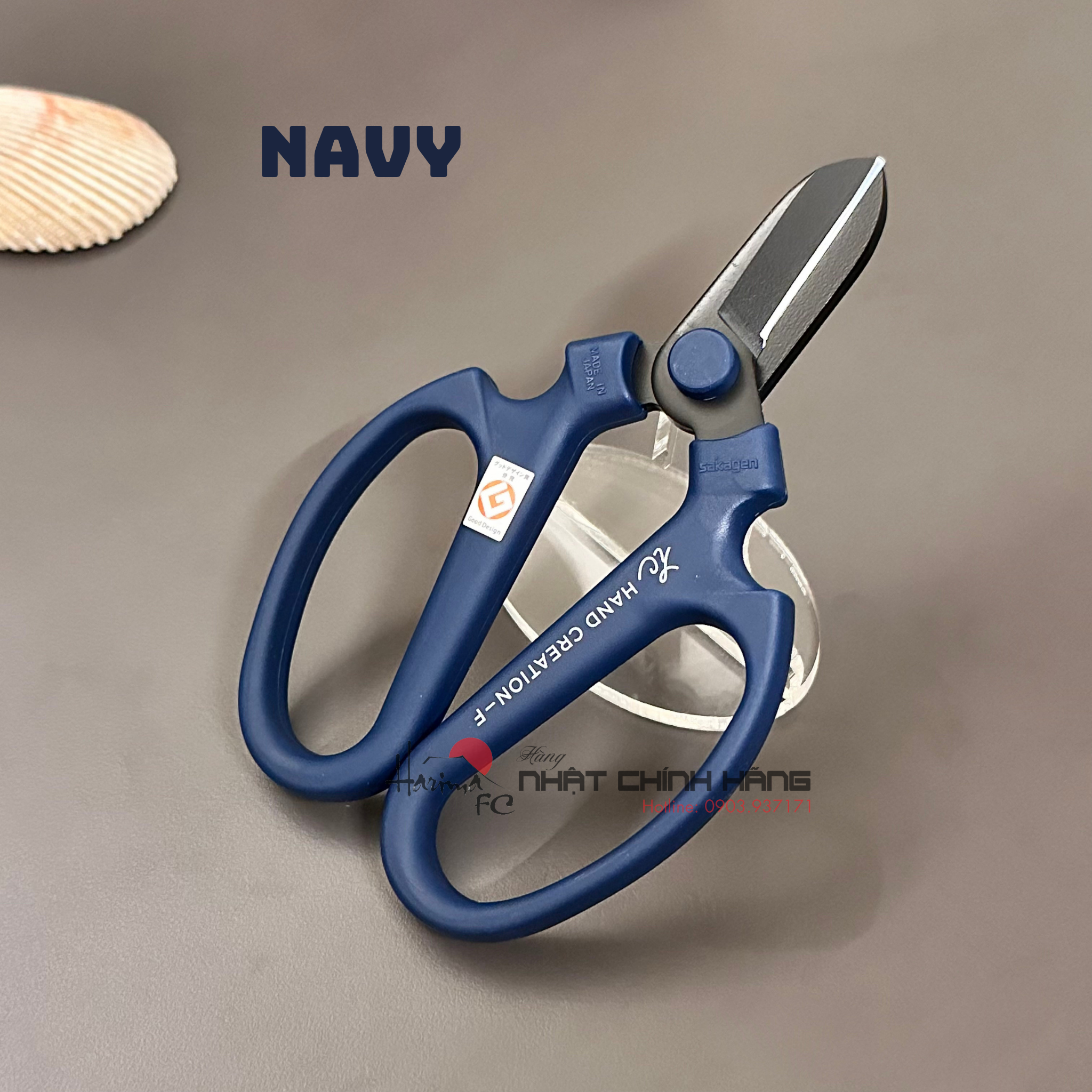 Kéo Cắm Hoa Sakagen Hand Creation F-170 Lưỡi Đen - Màu Navy