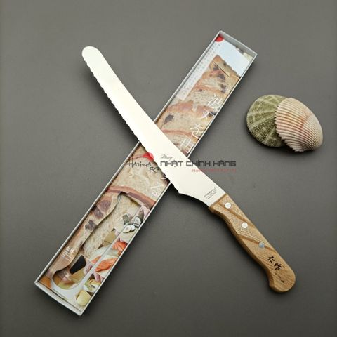 Dao cắt bánh mì / bánh bông lan lưỡi răng cưa inox Nisaku 270mm (No.3010)